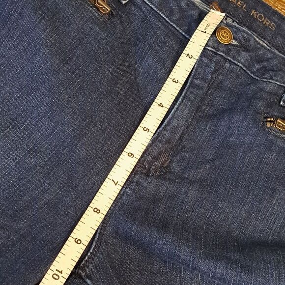 Michael Kors Women's Denim Blue Jeans Size 12 Skinny Zipper Pockets Stretch - Picture 10 of 12